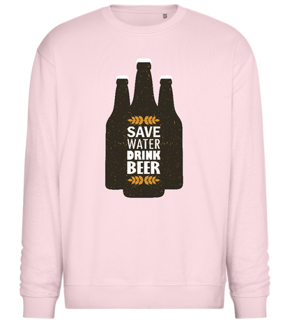 Hydrate with Beer Design - Comfort Essential Unisex Sweater_LIGHT PEACH ROSE_front