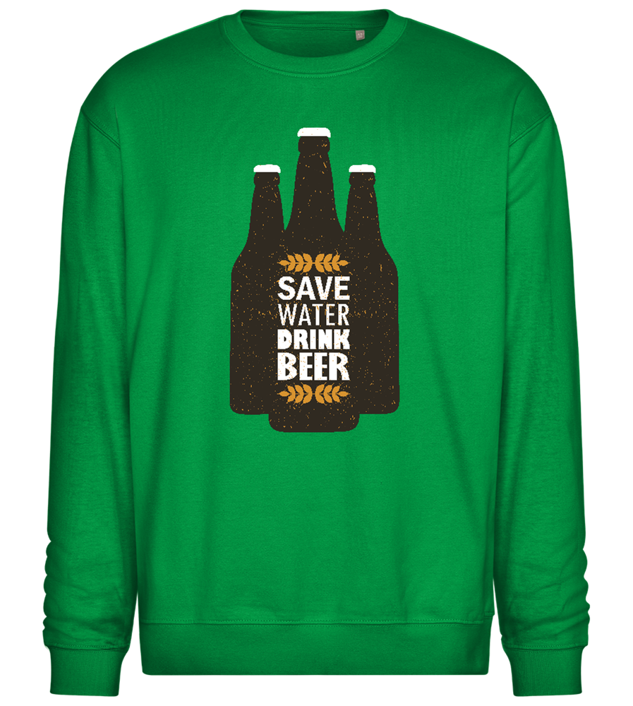 Hydrate with Beer Design - Comfort Essential Unisex Sweater_MEADOW GREEN_front