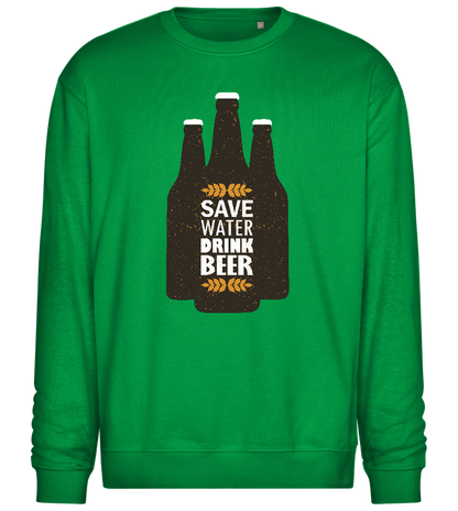 Hydrate with Beer Design - Comfort Essential Unisex Sweater_MEADOW GREEN_front