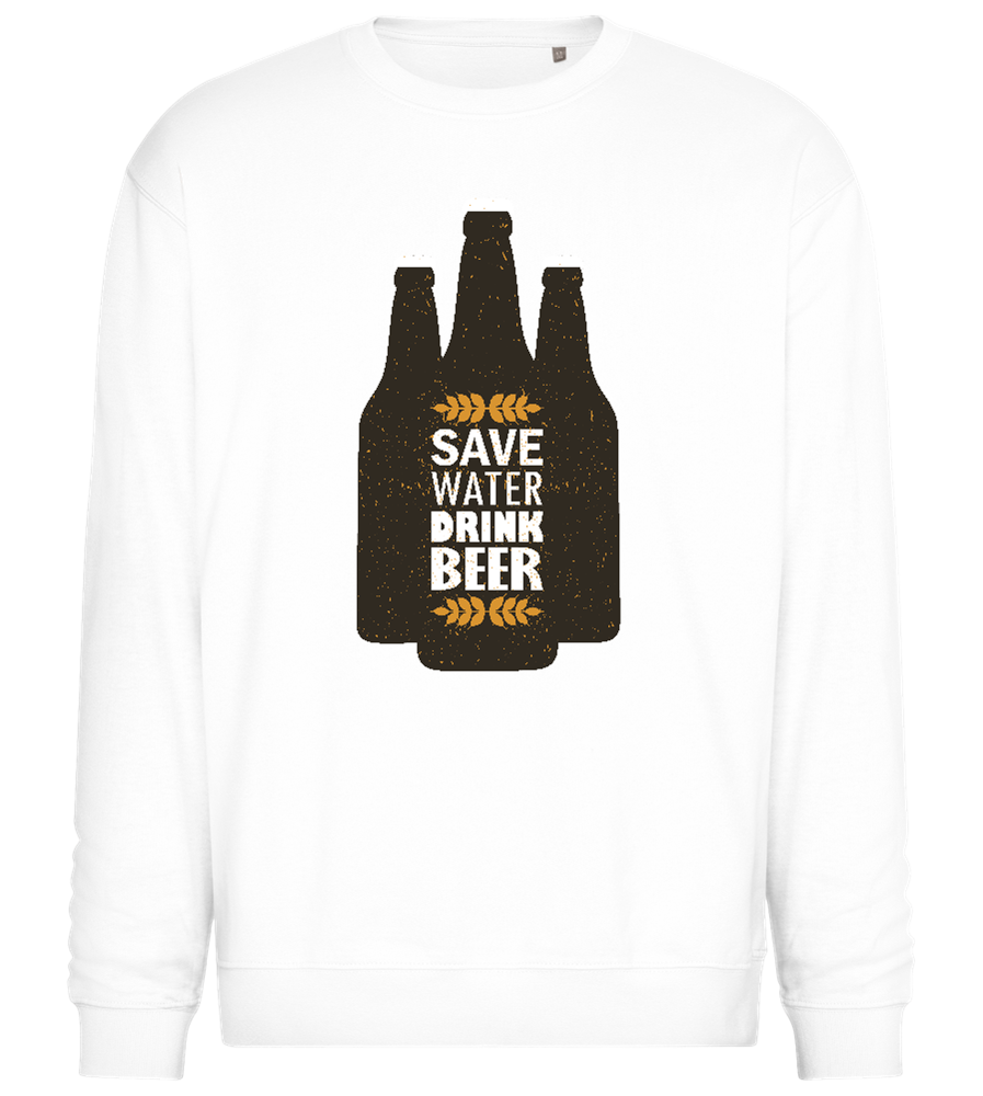 Hydrate with Beer Design - Comfort Essential Unisex Sweater_WHITE_front