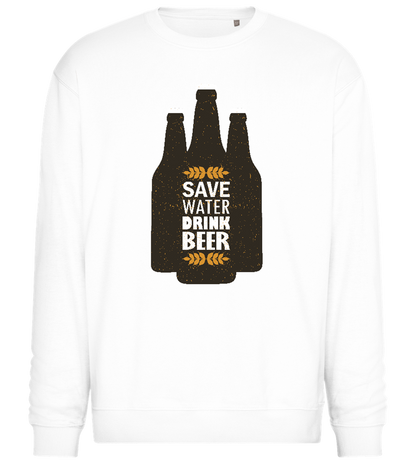 Hydrate with Beer Design - Comfort Essential Unisex Sweater_WHITE_front