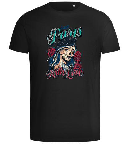 From Paris With Love Design - Comfort men's t-shirt_DEEP BLACK_front