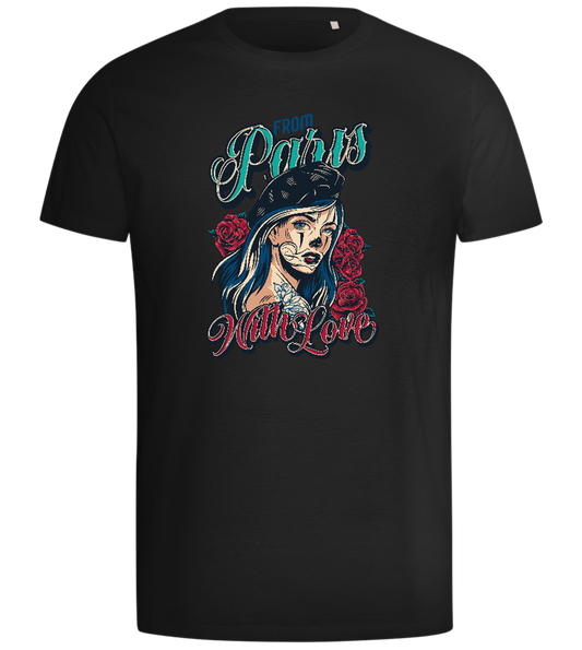 From Paris With Love Design - Comfort men's t-shirt_DEEP BLACK_front