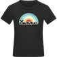 Summer Rainbow Design - Comfort kids fitted t-shirt_DEEP BLACK_front