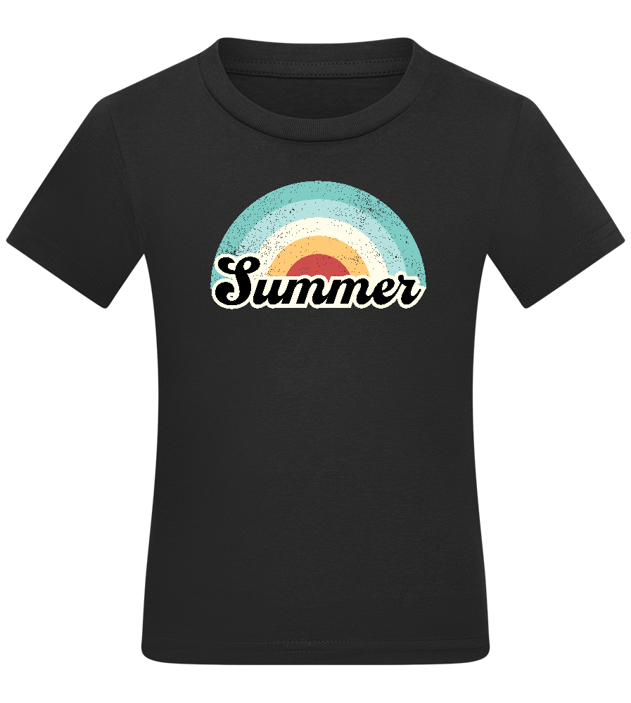 Summer Rainbow Design - Comfort kids fitted t-shirt_DEEP BLACK_front
