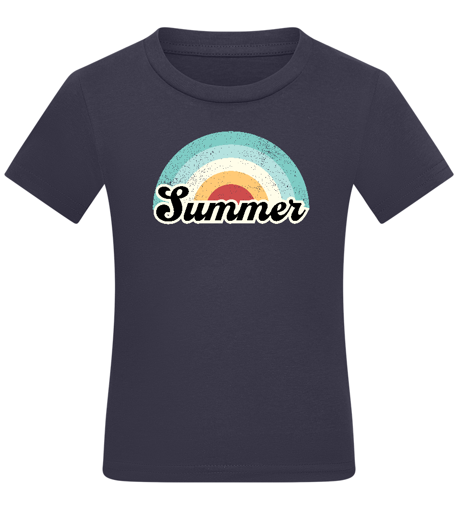 Summer Rainbow Design - Comfort kids fitted t-shirt_FRENCH NAVY_front