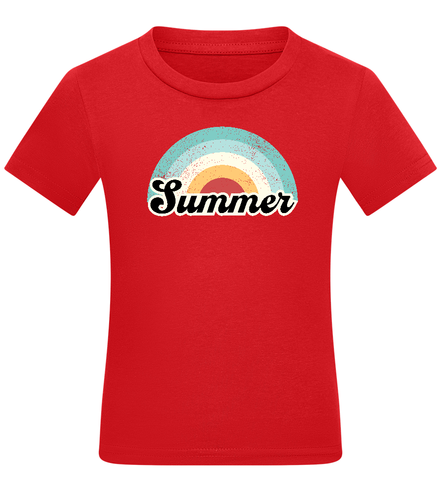 Summer Rainbow Design - Comfort kids fitted t-shirt_RED_front