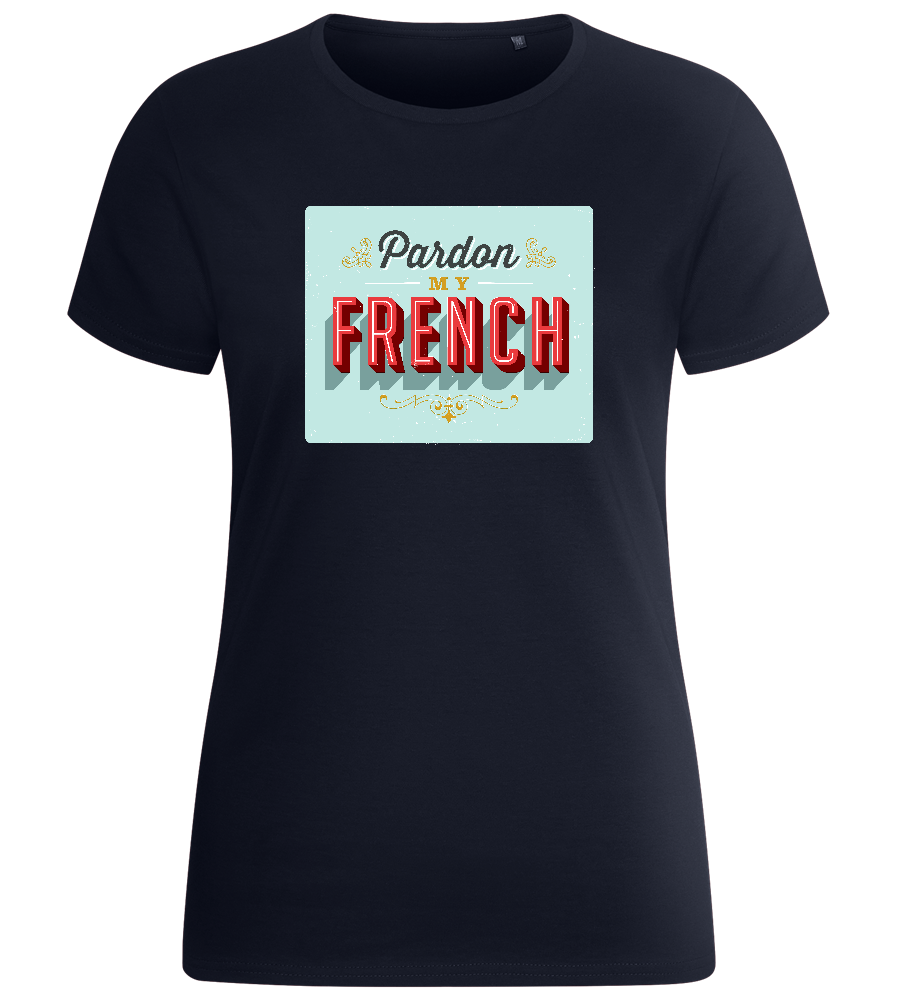 Pardon My French Design - Basic women's fitted t-shirt_FRENCH NAVY_front