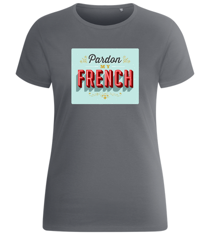 Pardon My French Design - Basic women's fitted t-shirt_MOUSE GREY_front