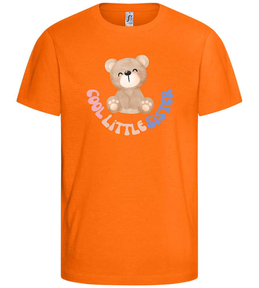 Cool Little Sister Teddy Bear Design - Basic kids t-shirt_ORANGE_front