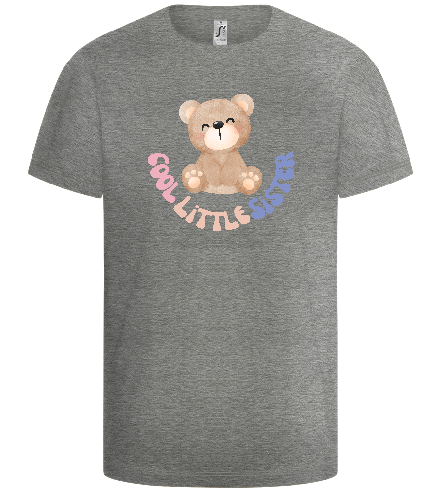 Cool Little Sister Teddy Bear Design - Basic kids t-shirt_ORION GREY_front