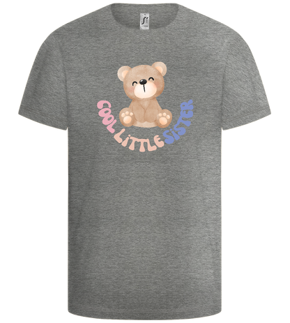 Cool Little Sister Teddy Bear Design - Basic kids t-shirt_ORION GREY_front