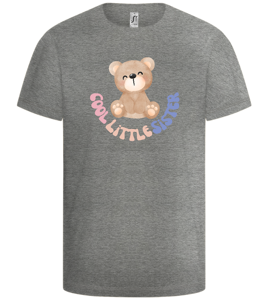 Cool Little Sister Teddy Bear Design - Basic kids t-shirt_ORION GREY_front