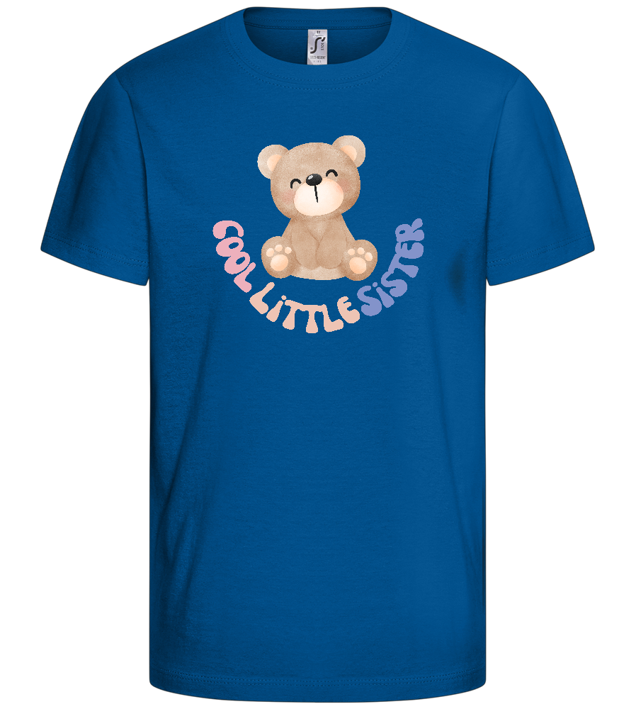 Cool Little Sister Teddy Bear Design - Basic kids t-shirt_ROYAL_front