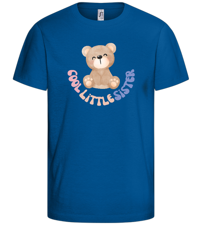 Cool Little Sister Teddy Bear Design - Basic kids t-shirt_ROYAL_front