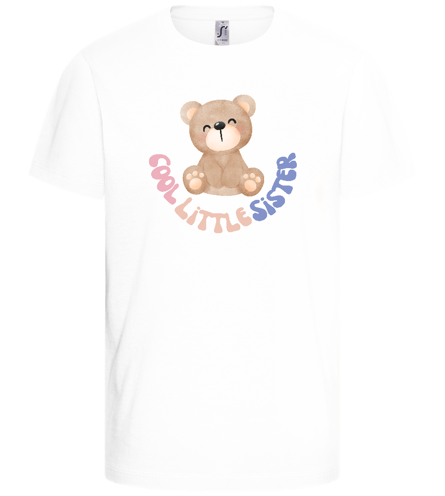 Cool Little Sister Teddy Bear Design - Basic kids t-shirt_WHITE_front