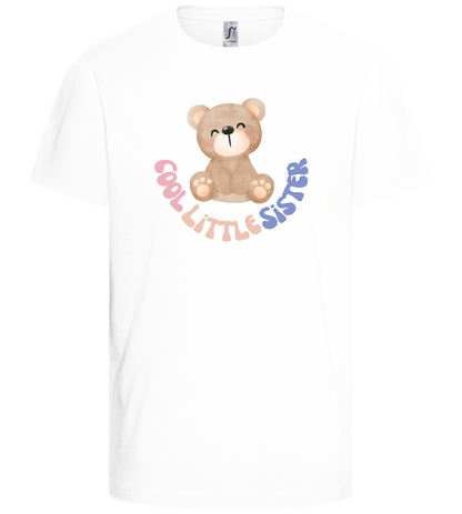 Cool Little Sister Teddy Bear Design - Basic kids t-shirt_WHITE_front