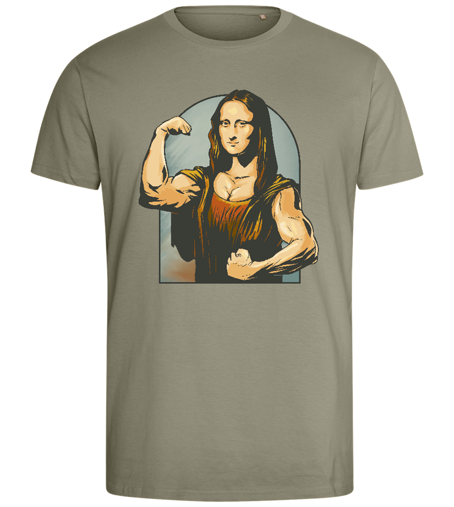 Strong Painting Design - Comfort men's fitted t-shirt_KHAKI_front