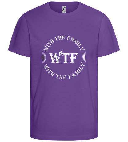 With The Family Design - Basic kids t-shirt_DARK PURPLE_front