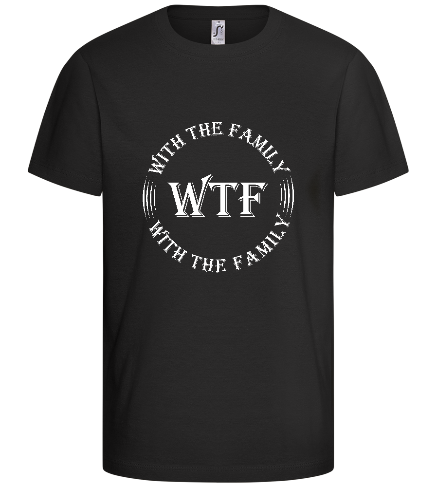 With The Family Design - Basic kids t-shirt_DEEP BLACK_front