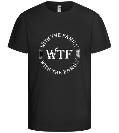 With The Family Design - Basic kids t-shirt_DEEP BLACK_front