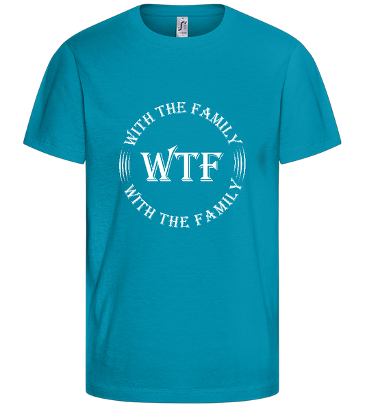 With The Family Design - Basic kids t-shirt_TURQUOISE_front