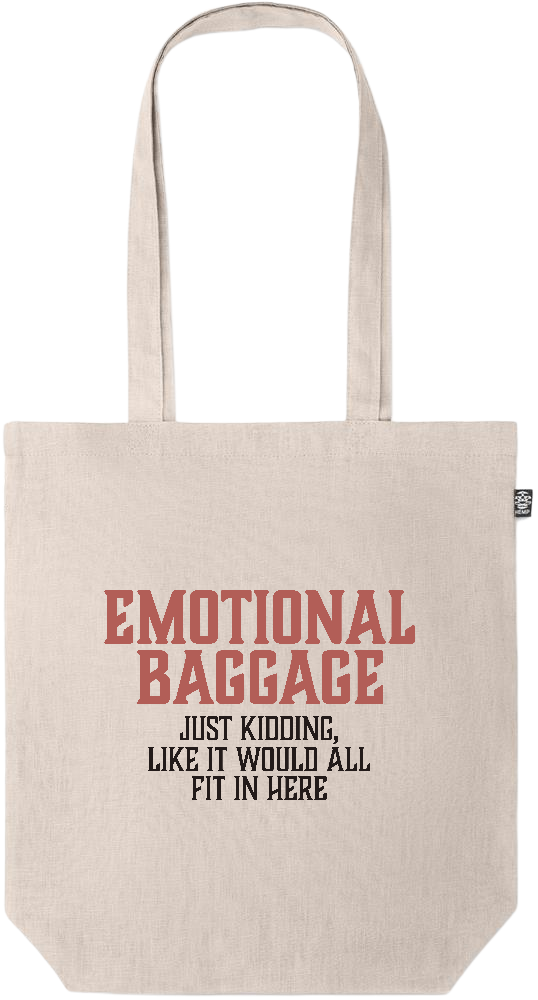 Emotional Baggage Design - Premium colored organic hemp tote bag_BEIGE_front