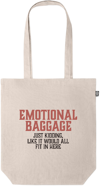 Emotional Baggage Design - Premium colored organic hemp tote bag_BEIGE_front