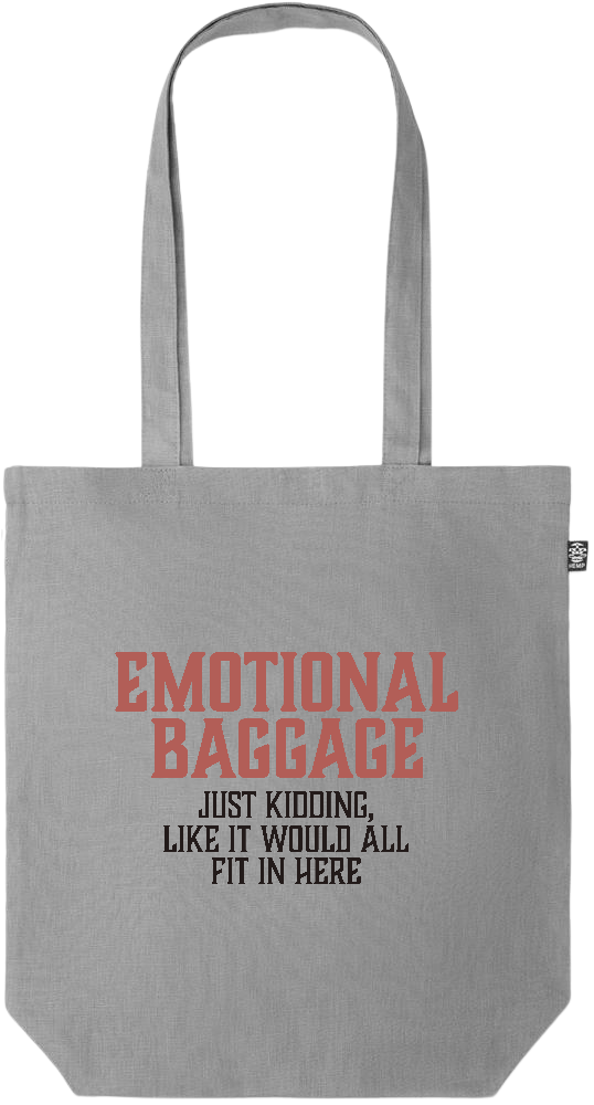 Emotional Baggage Design - Premium colored organic hemp tote bag_GREY_front