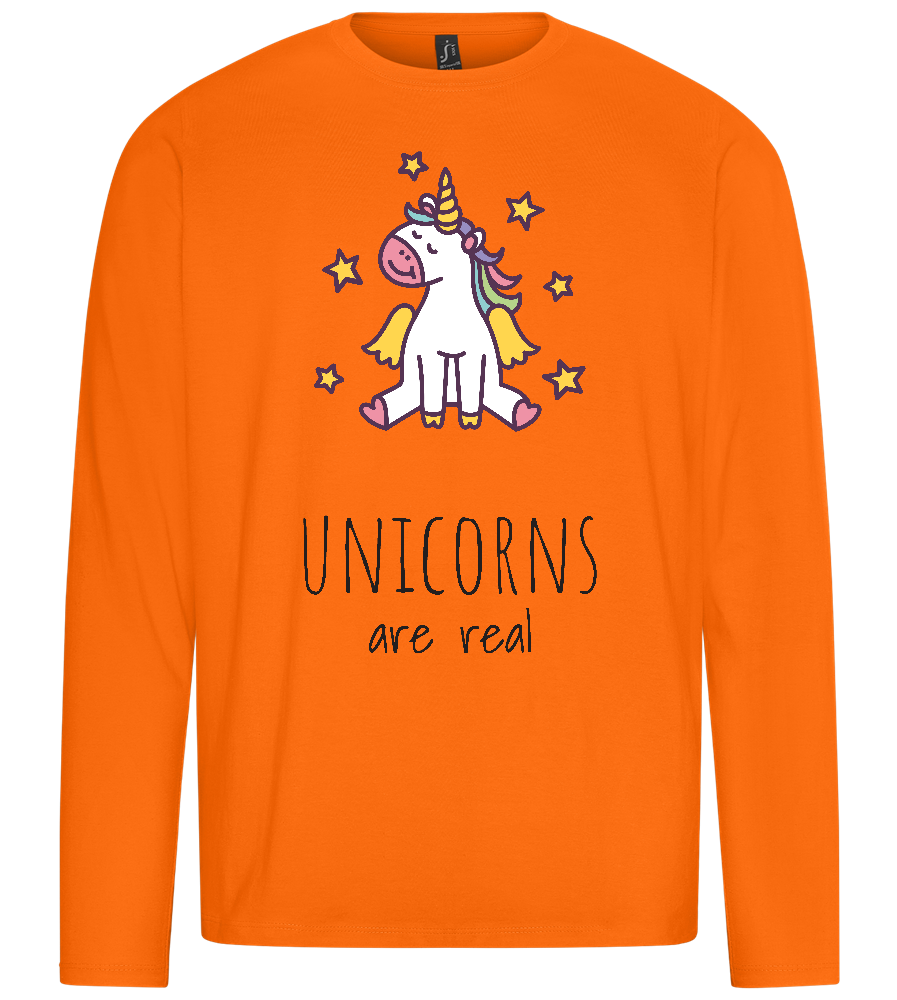 Unicorns Are Real Design - Premium men's long sleeve t-shirt_ORANGE_front