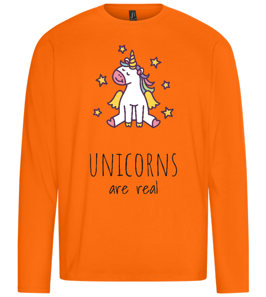 Unicorns Are Real Design - Premium men's long sleeve t-shirt_ORANGE_front