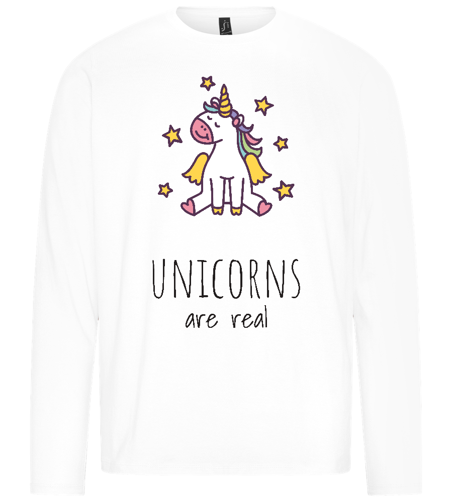 Unicorns Are Real Design - Premium men's long sleeve t-shirt_WHITE_front