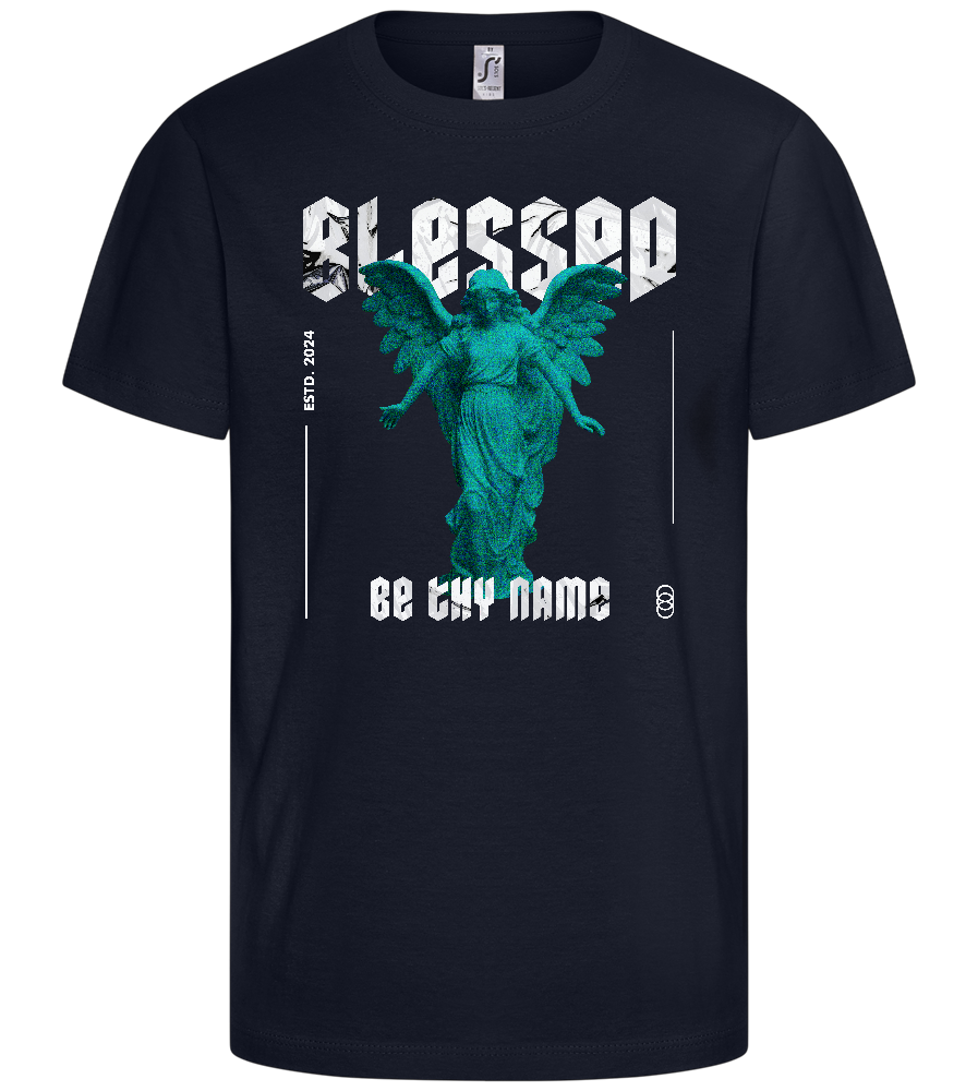 Blessed By An Angel Design - Comfort kids fitted t-shirt_FRENCH NAVY_front