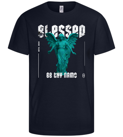 Blessed By An Angel Design - Comfort kids fitted t-shirt_FRENCH NAVY_front