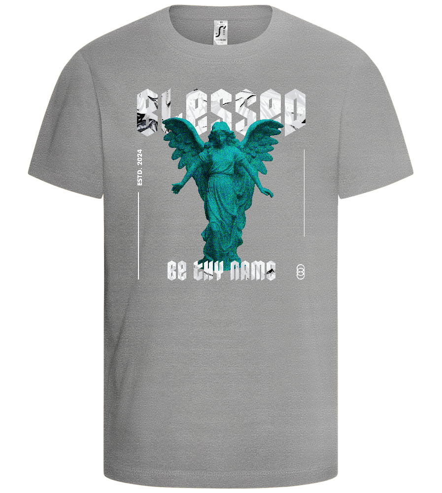 Blessed By An Angel Design - Comfort kids fitted t-shirt_ORION GREY_front