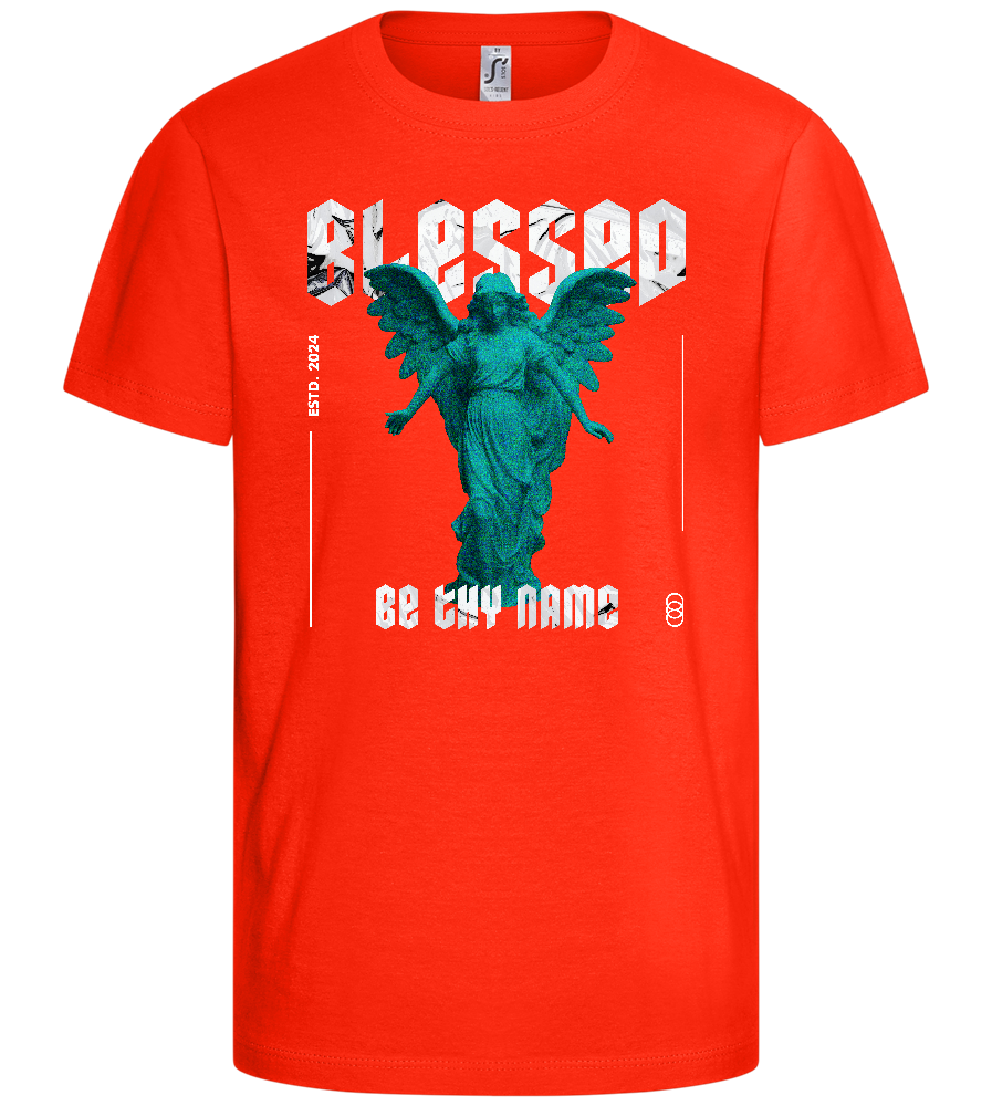 Blessed By An Angel Design - Comfort kids fitted t-shirt_RED_front