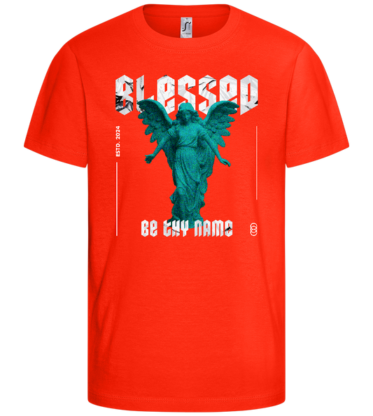 Blessed By An Angel Design - Comfort kids fitted t-shirt_RED_front