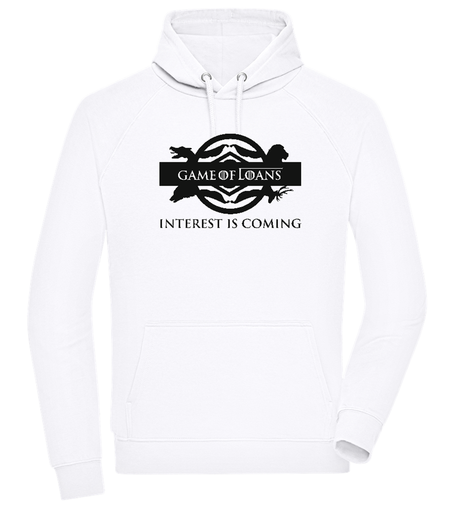 Interest is Coming Design - Comfort unisex hoodie_WHITE_front