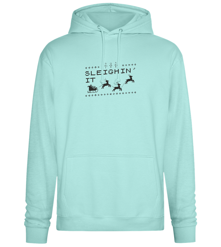 Sleighin' It Design - Premium Essential Unisex Hoodie_ARCTIC BLUE_front