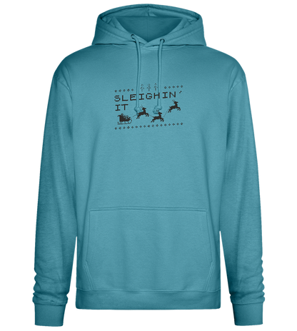 Sleighin' It Design - Premium Essential Unisex Hoodie_POOL BLUE_front