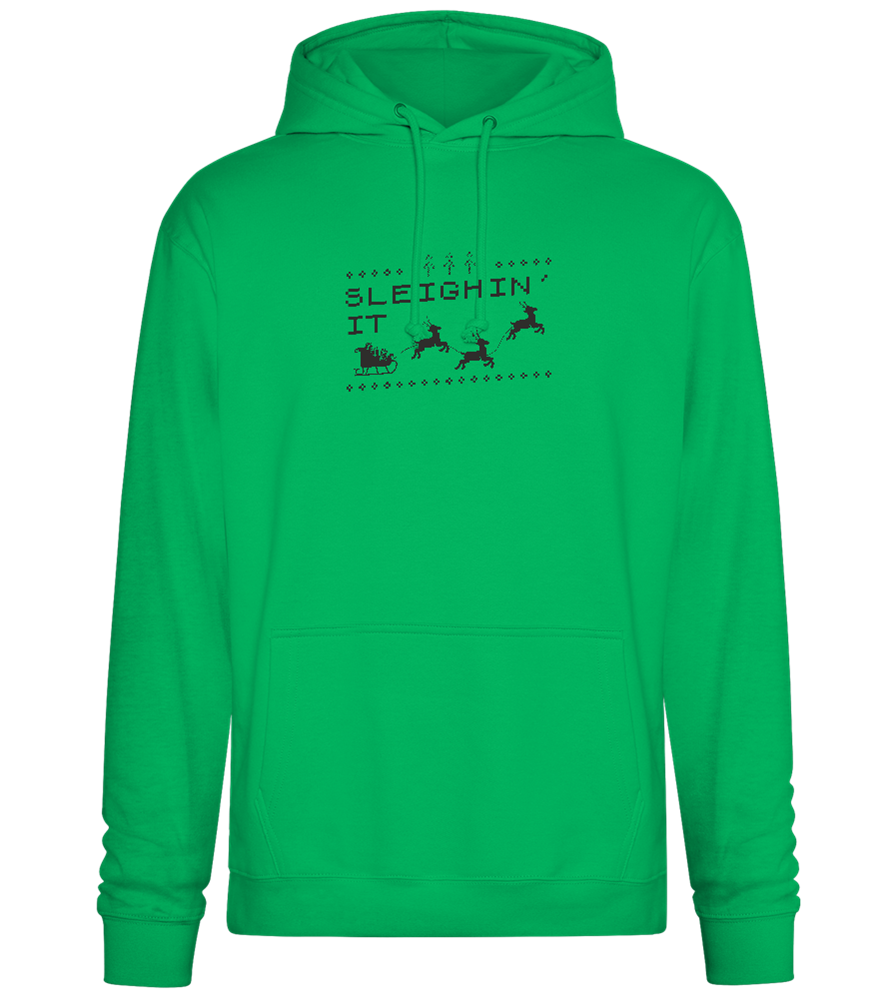 Sleighin' It Design - Premium Essential Unisex Hoodie_SPRING GREEN_front