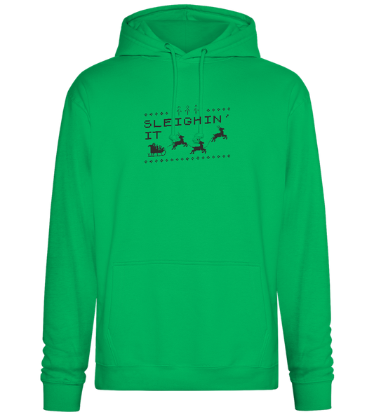 Sleighin' It Design - Premium Essential Unisex Hoodie_SPRING GREEN_front