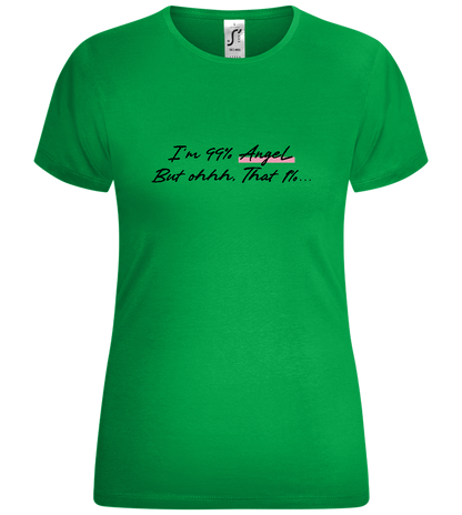 99% Angel Design - Comfort women's t-shirt_MEADOW GREEN_front