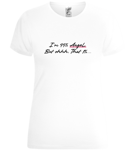 99% Angel Design - Comfort women's t-shirt_WHITE_front
