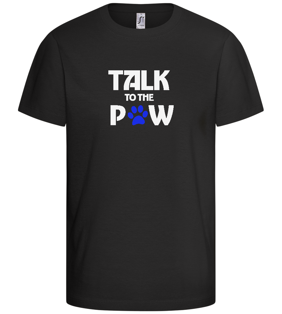 Talk to the Paw Design - Basic kids t-shirt_DEEP BLACK_front