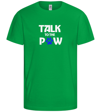 Talk to the Paw Design - Basic kids t-shirt_MEADOW GREEN_front