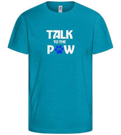 Talk to the Paw Design - Basic kids t-shirt_TURQUOISE_front