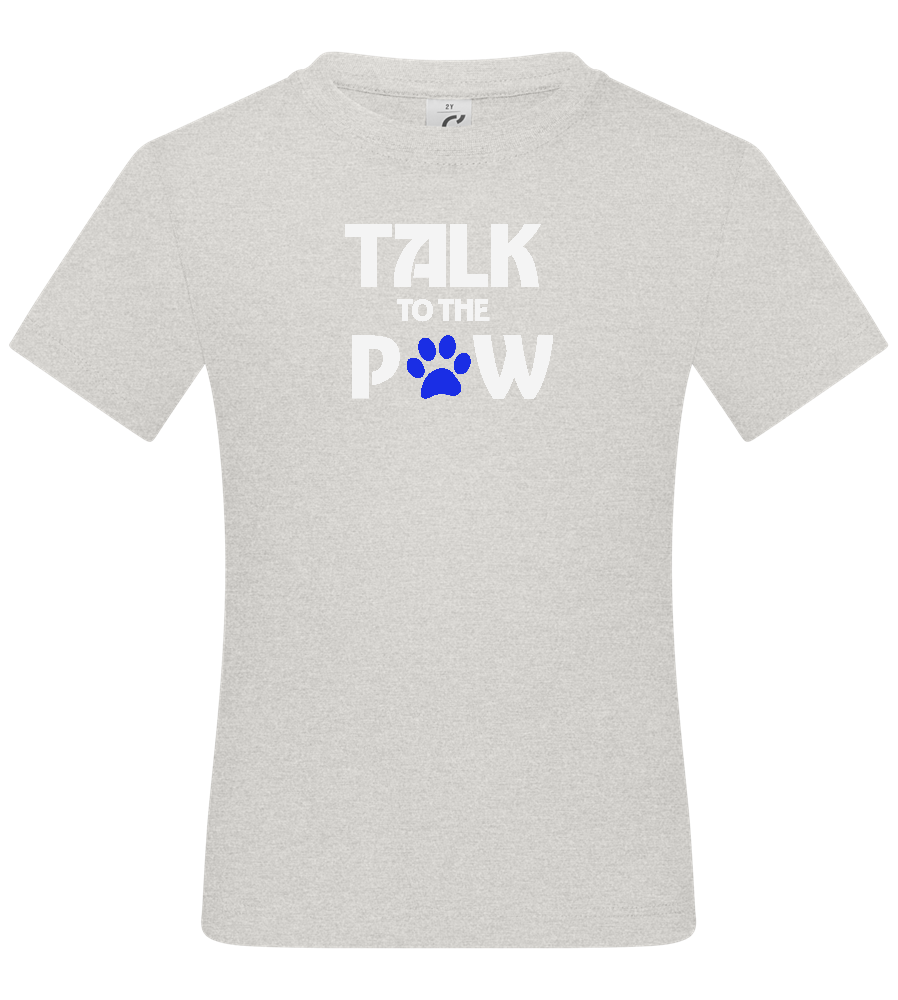 Talk to the Paw Design - Basic kids t-shirt_VIBRANT WHITE_front