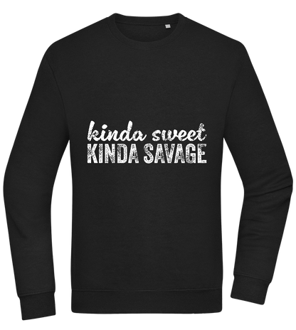 Kinda Sweet Kinda Savage Design - Comfort Essential Unisex Sweater_BLACK_front