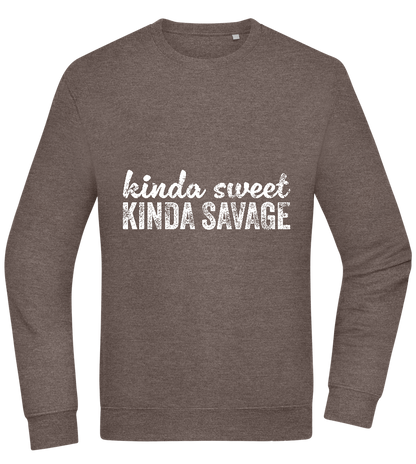 Kinda Sweet Kinda Savage Design - Comfort Essential Unisex Sweater_CHARCOAL CHIN_front